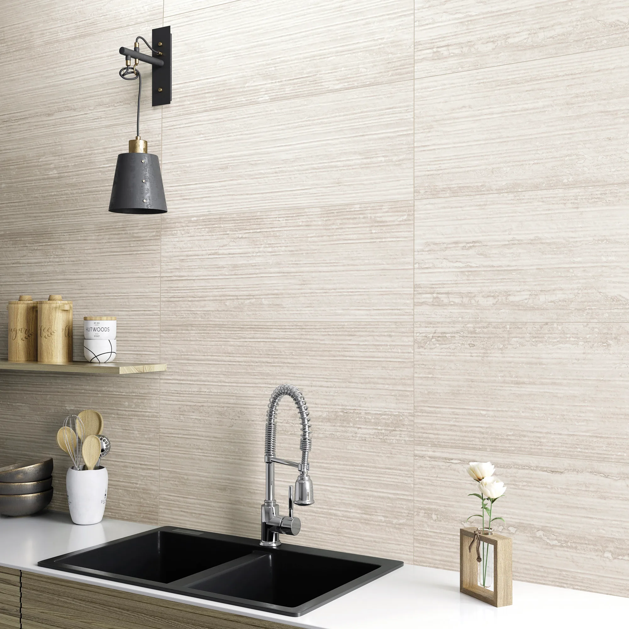 Pure Travertine Groove Gray - Cozinha amb - R3266R
