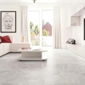Manaos - Living room with light concrete look floor, Pamesa