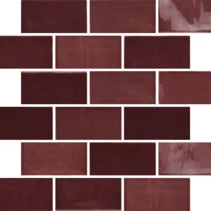 New Zellige Burgundy Glossy - color & design look wall tile in red, Aleluia