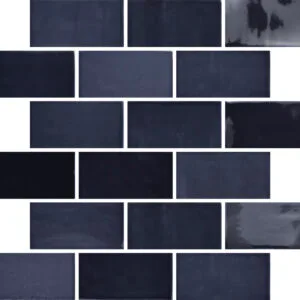 New Zellige Navy Glossy - colour & design look wall tile in blue, Aleluia