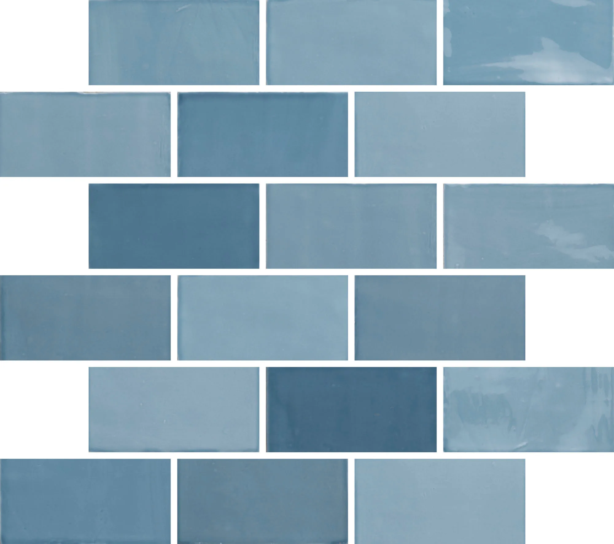 New Zellige Sky Glossy - colour & design look wall tile in blue, Aleluia
